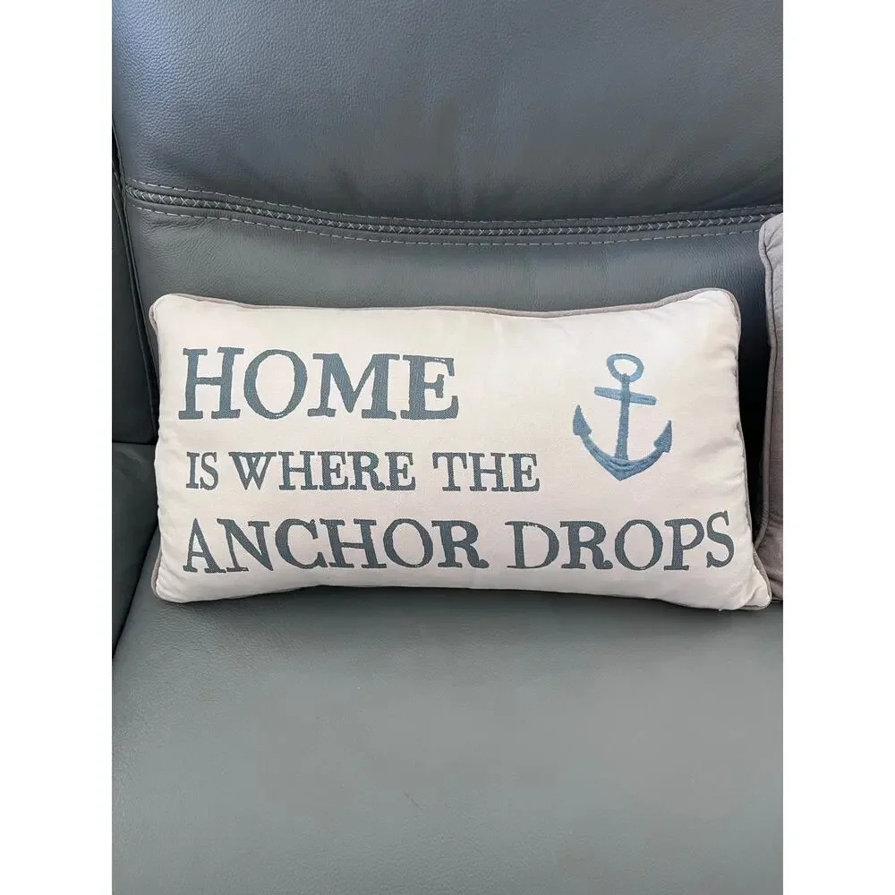 Levtex Home Provincetown 12x24 Home Is Where Anchor Drops & 15x15 Anchor Pillows